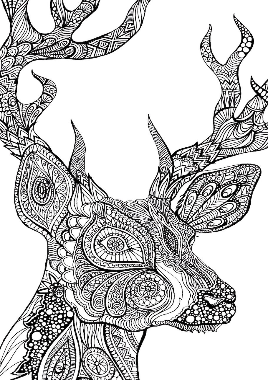 deer head doodle - Deer Head Doodle