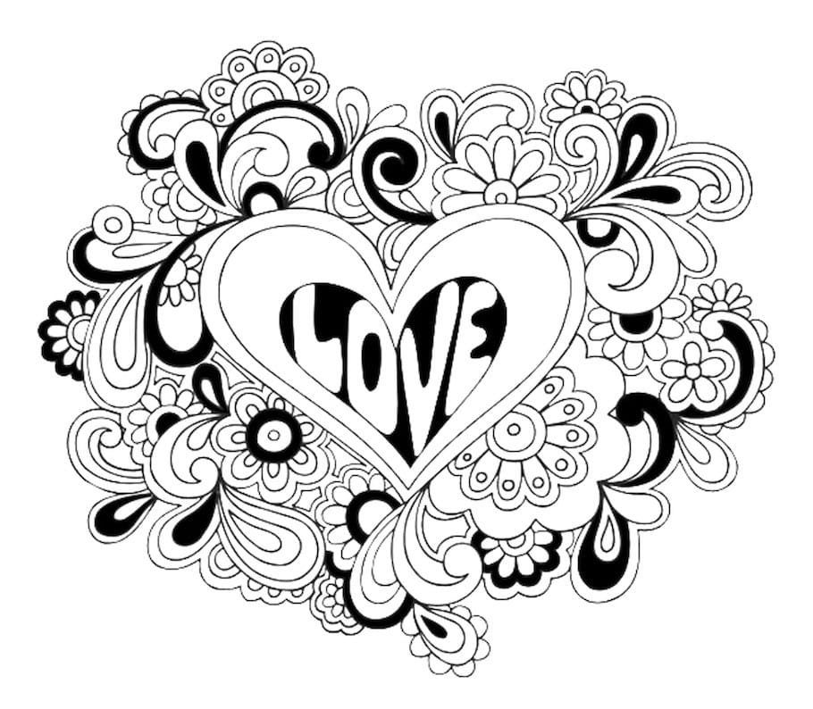 floral love symbol doodle - Floral Love Symbol Doodle