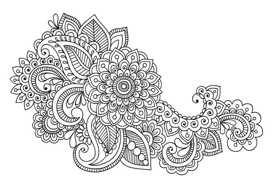 floral style detail doodle - Floral Style Detailed Doodle