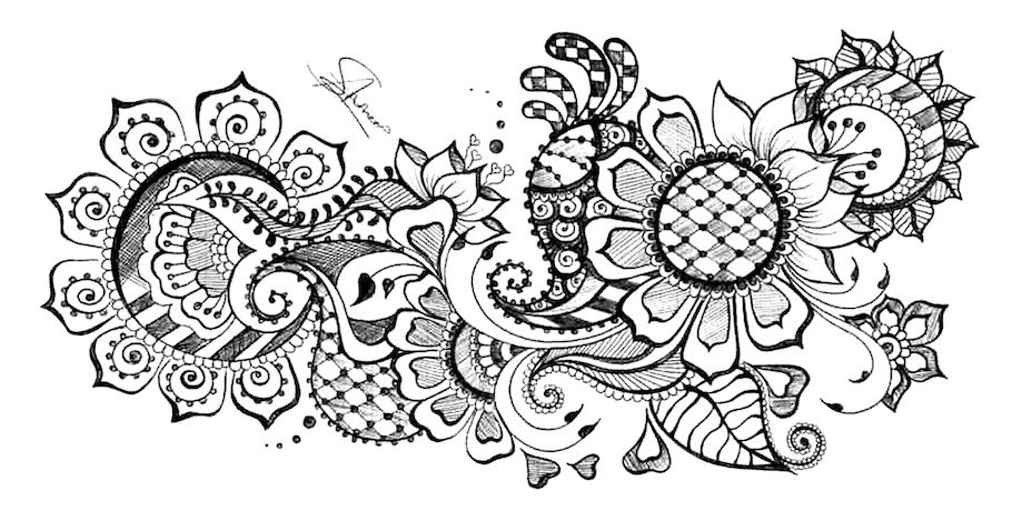 flowers doodle 2 - Flowers Doodle (2)