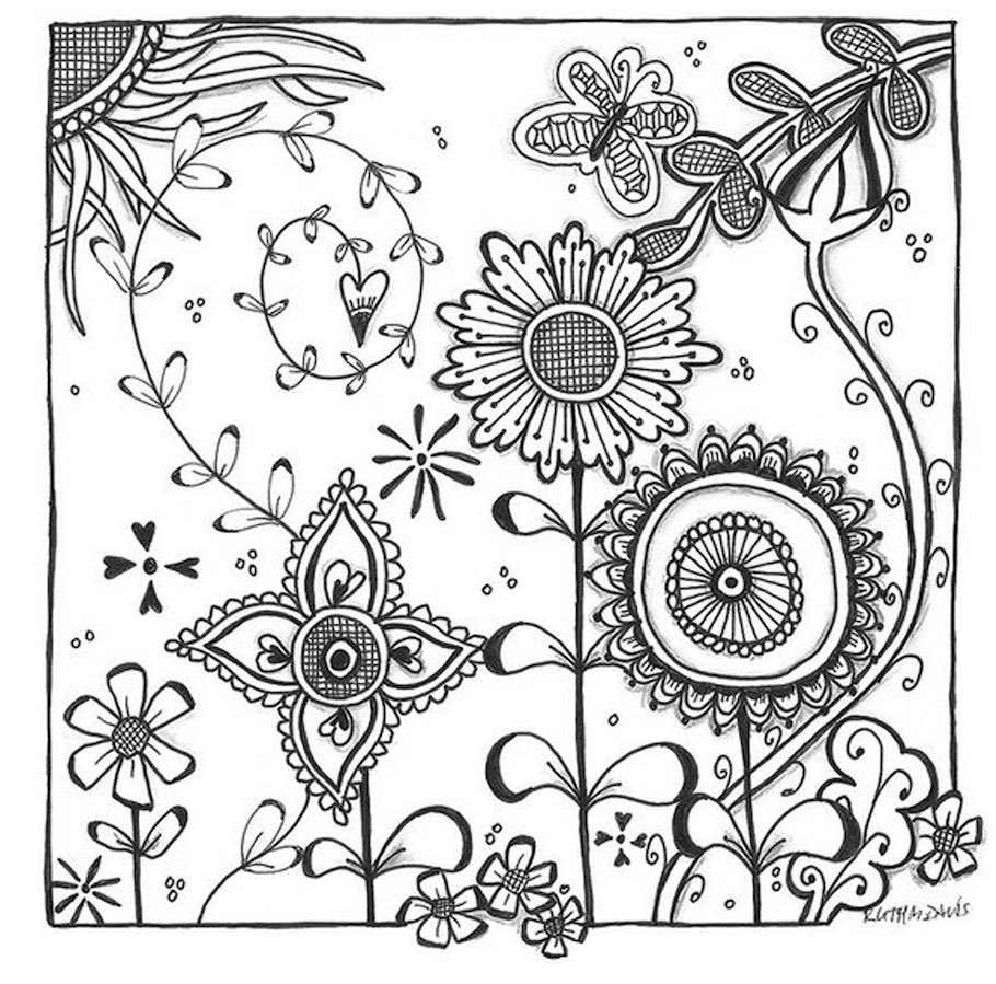 Flower Doodles Doodle Coloring Pages