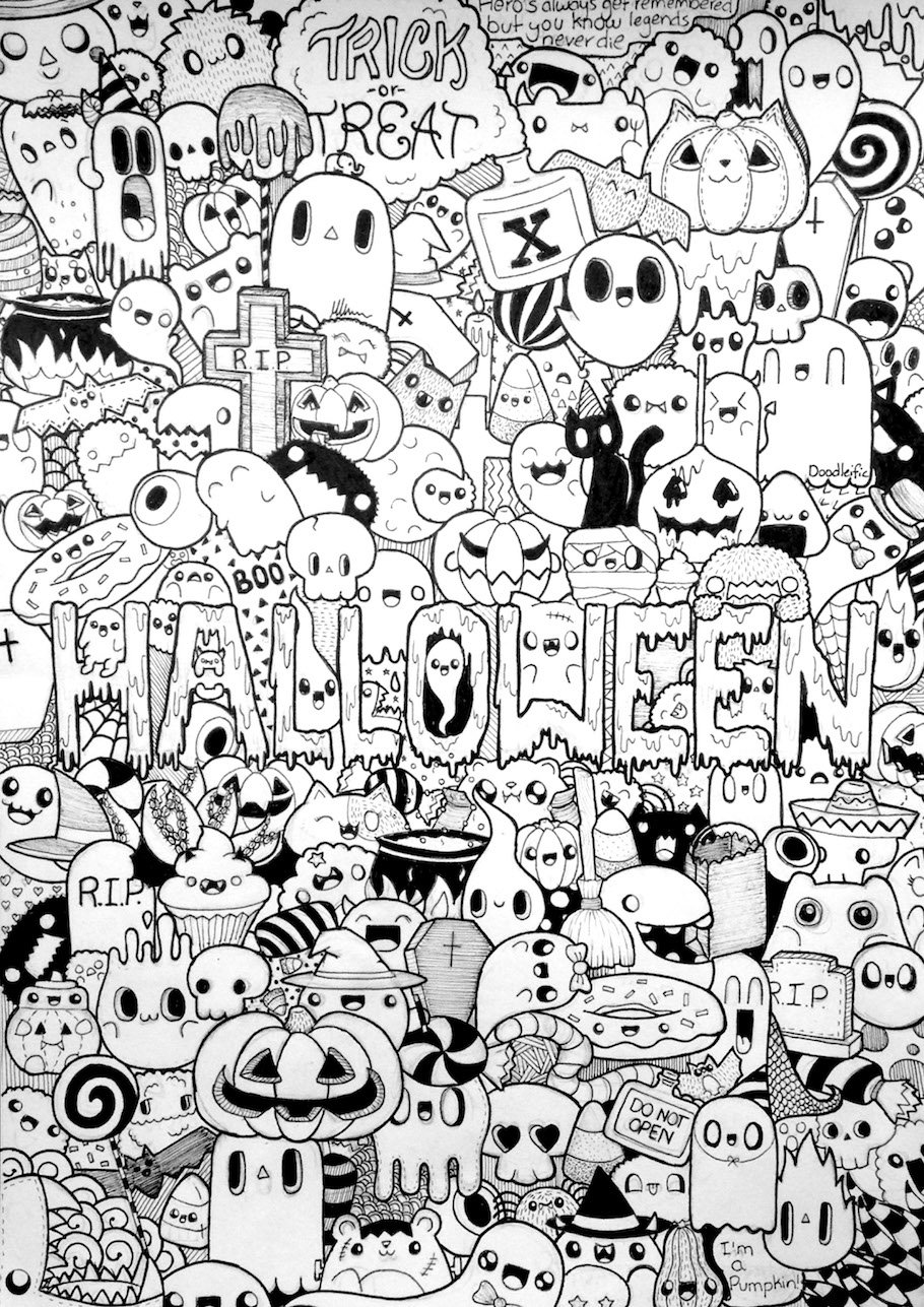halloween text doodle - Halloween Text Doodle