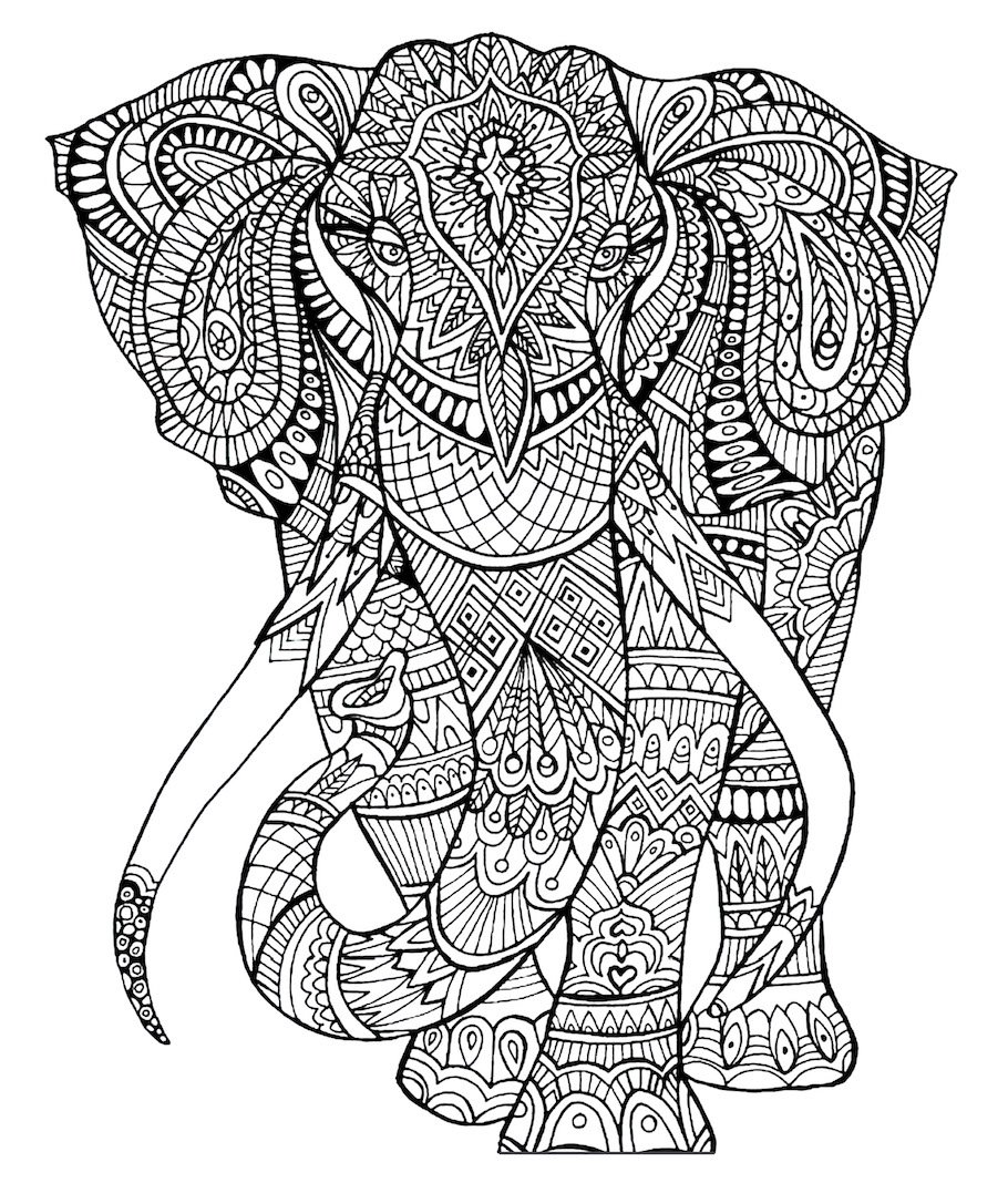 indian elephant doodle - Indian Elephant Doodle