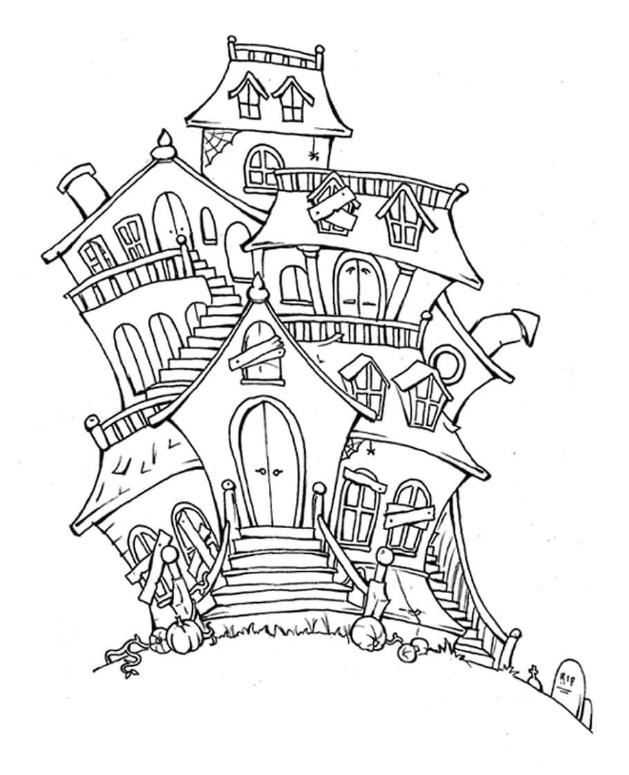 Halloween Doodles - Doodle Coloring Pages