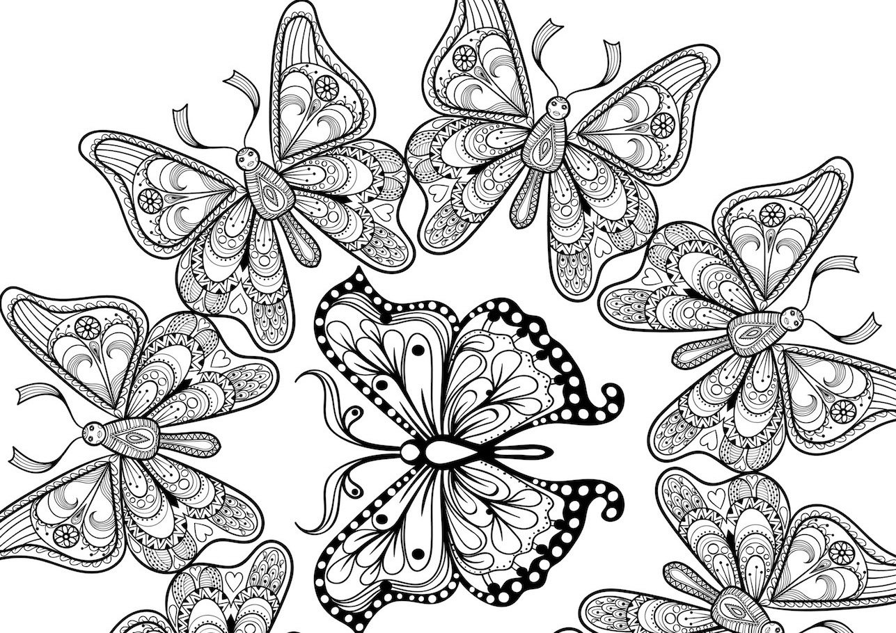 many butterflies doodle - Circle of Butterflies
